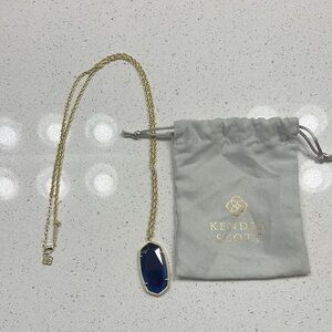 Kendra Scott Gold Necklace with Deep Blue Pendant